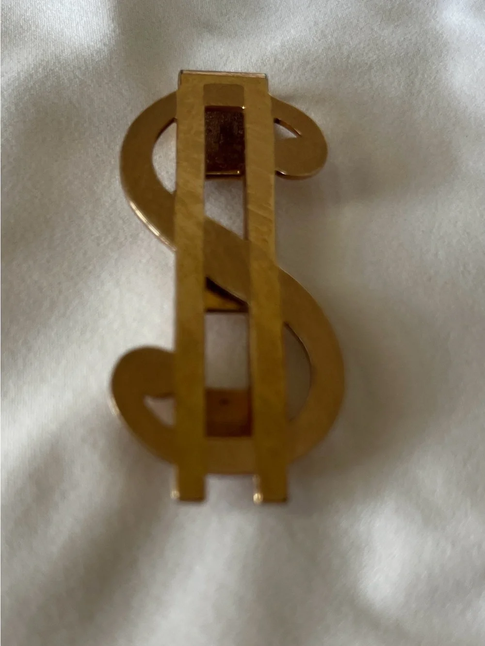 $ Symbol Money Clip Gold Tone in Gift Box